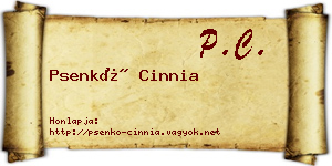 Psenkó Cinnia névjegykártya
