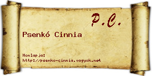 Psenkó Cinnia névjegykártya